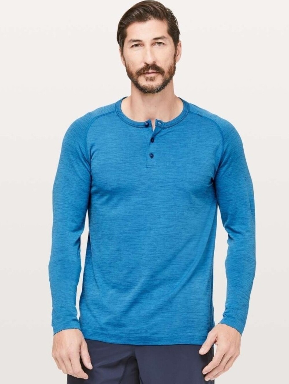 Lululemon Metal Vent Tech Long Sleeve Henley Dark Royal Baltic Blue Men's Medium